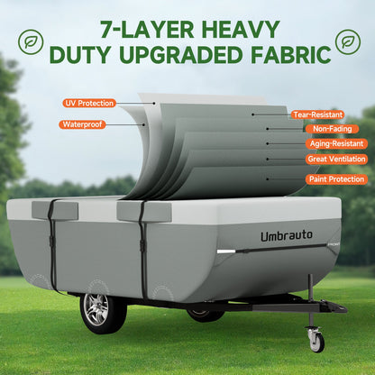 Umbrauto popup camper cover gray 7-layer heavy-duty fabric on trailer on Tampa Home & Garden Store