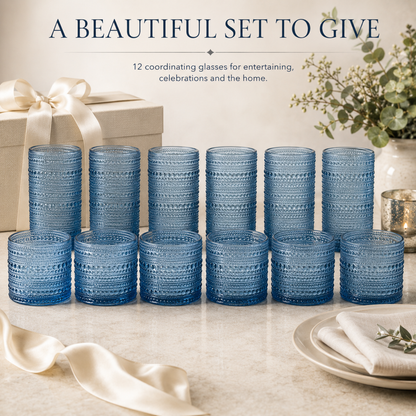 Textured Hobnail Lowball and Highball Set of 12