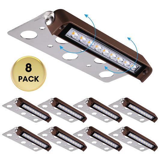 ELA06 - Paquete de 8 luces LED para muro de contención de 7 pulgadas, 4,5 W, 2700 K/5000 K, luces de paisaje de bajo voltaje de 12 V que cambian de color para superficies duras