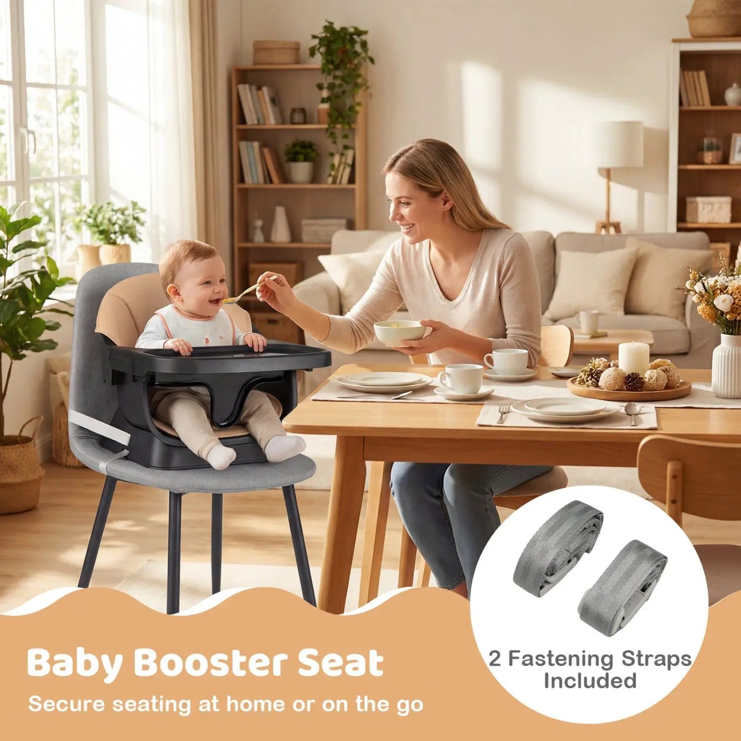 Nine in One Convertible High Chair Solid Wood
