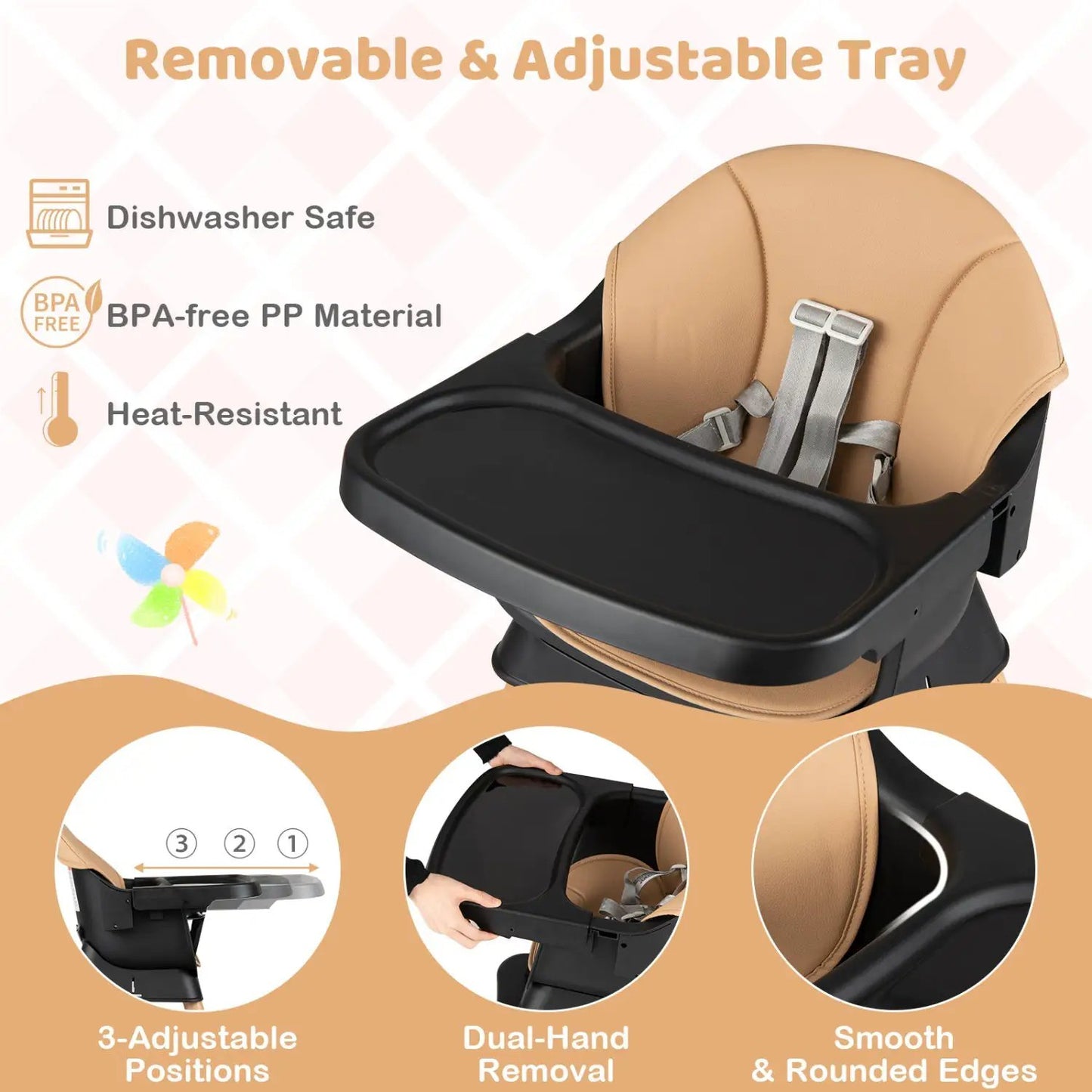 Nine in One Convertible High Chair Solid Wood