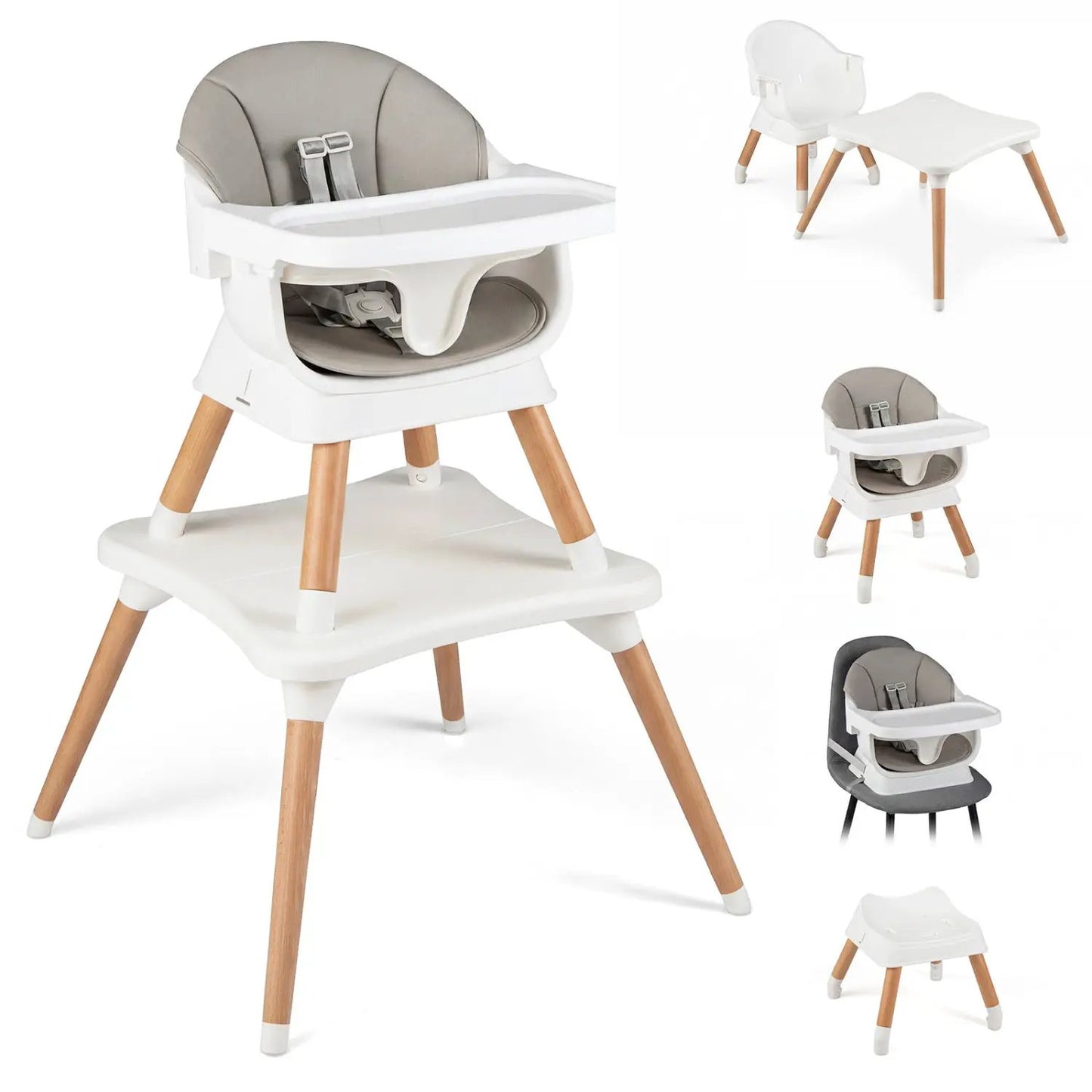 Nine in One Convertible High Chair Solid Wood