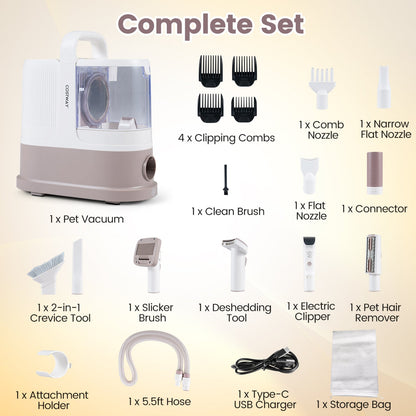 9-in-1 Dog Grooming Vacuum Kit by DirectDeals with 3 suction modes and 4 clipping combs on Tampa Home & Garden Store