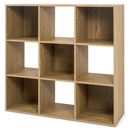 9-Cube wooden bookcase in oak finish with anti-tip kits by DirectDeals on Tampa Home & Garden Store