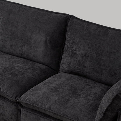108.5in modular L-shape sectional sofa with movable ottoman in charcoal gray fabric on Tampa Home & Garden Store