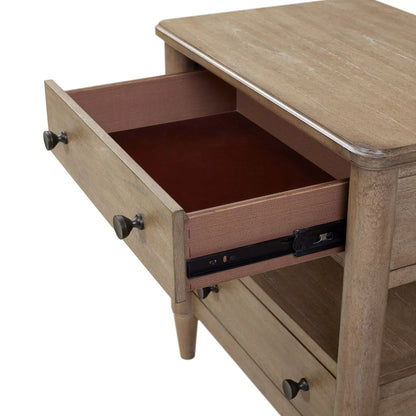 Open Nightstand With 2 Drawers and Felt Lined Top