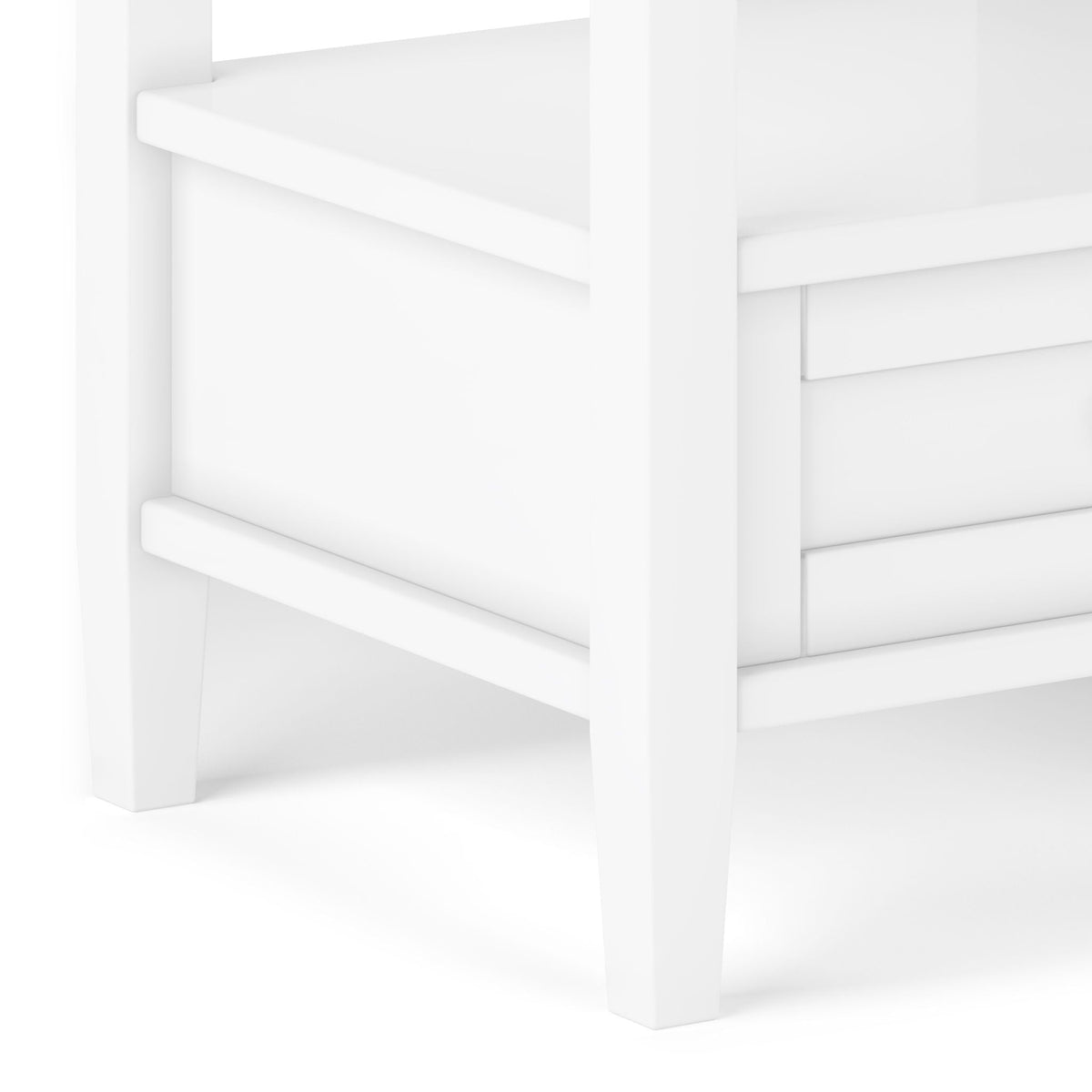 Warm Shaker Coffee Table with Drawer and Shelf in white finish on Tampa Home & Garden Store