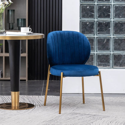 Amoa Contemporary Velvet Upholstery Dining Chair blue with gold legs by Unique Piece Furniture on Tampa Home & Garden Store