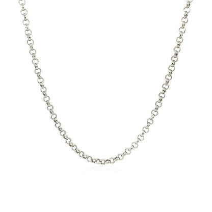 2.3mm 14k white gold rolo chain necklace with polished silver links on Tampa Home & Garden Store