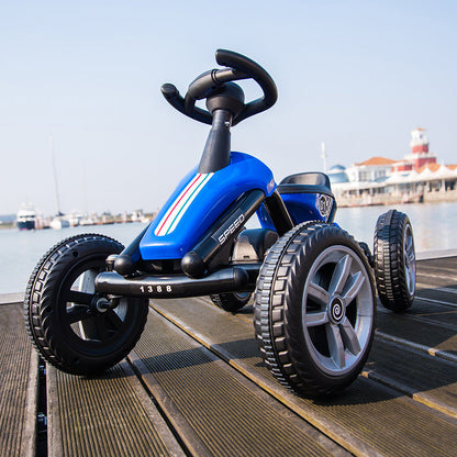 Kids' Pedal Go-Kart blue 4-wheel outdoor ride-on toy by UpTrend Deals on Tampa Home & Garden Store