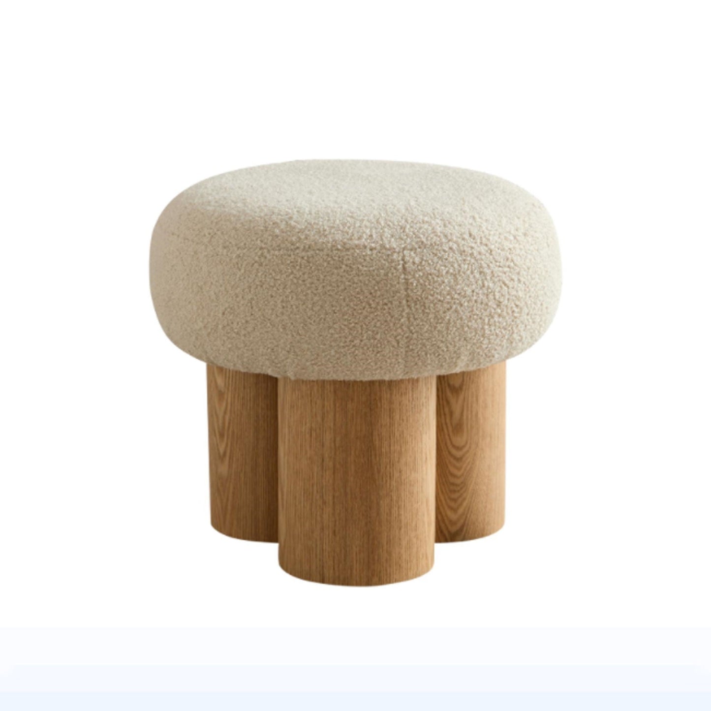 Versatile Mushroom Stool With Cushion and Walnut