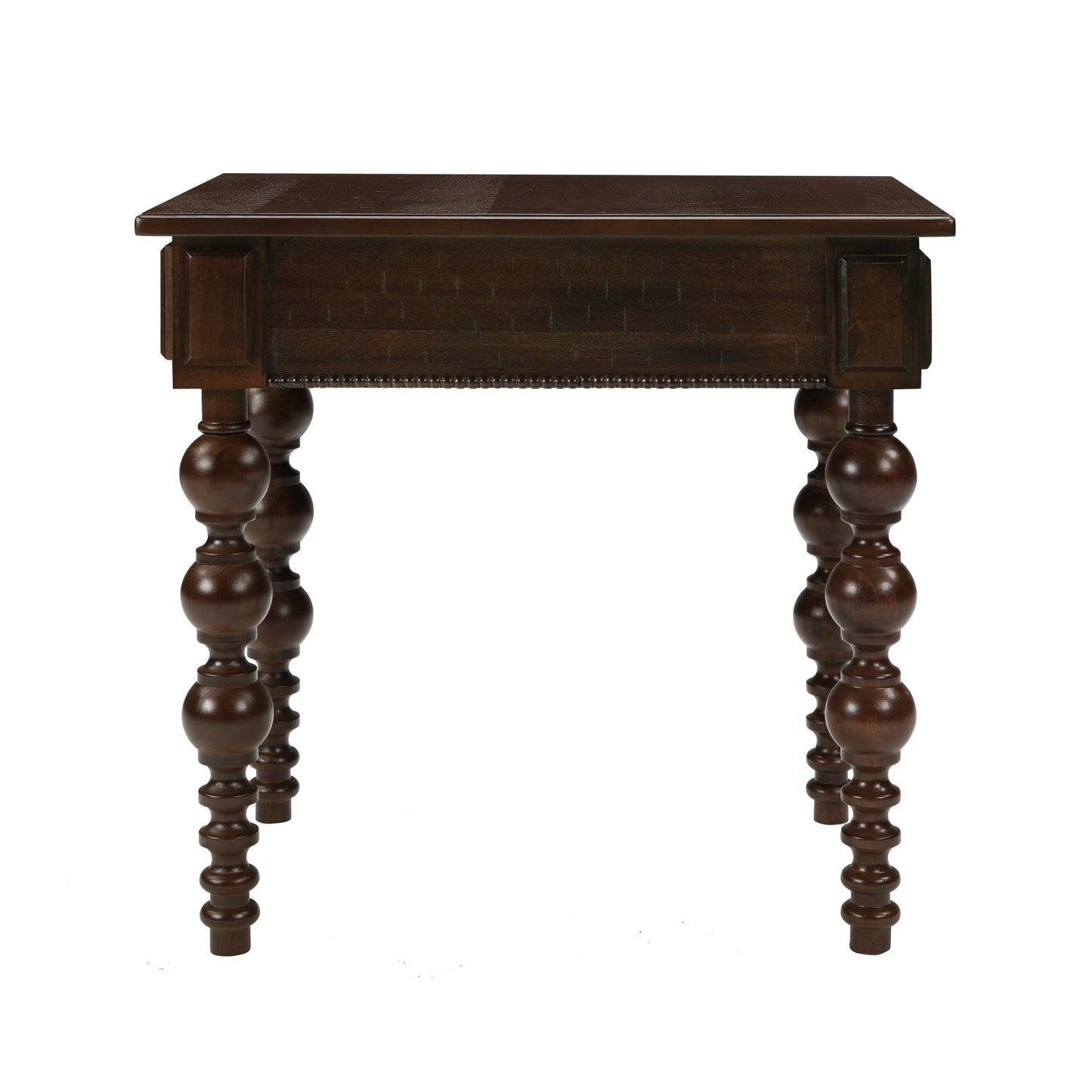 Solid wood end table with drawer in espresso finish paneled sides turned legs HouseOfZazla on Tampa Home & Garden Store