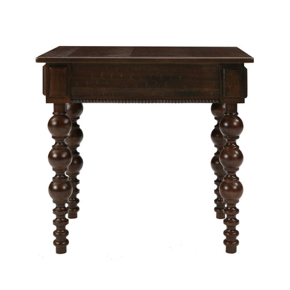 Solid wood end table with drawer in espresso finish paneled sides turned legs HouseOfZazla on Tampa Home & Garden Store