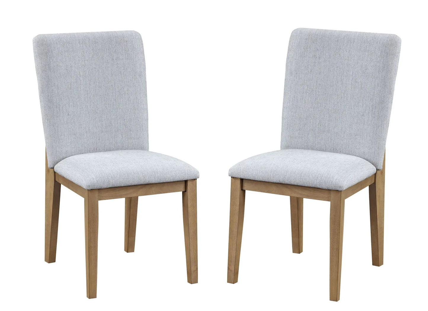 Delphine 19in dining chairs set of 2 by Unique Piece Furniture in gray fabric with wood legs on Tampa Home & Garden Store