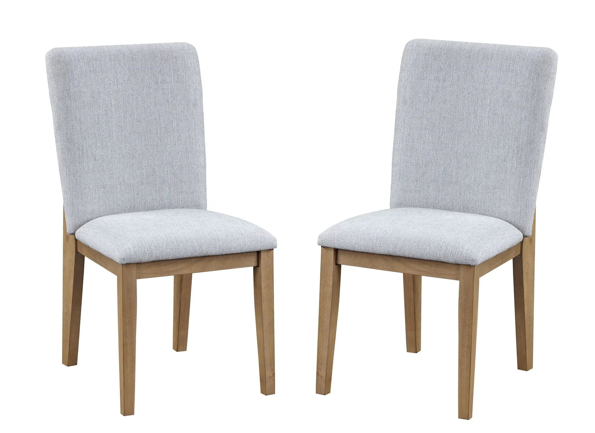 Delphine 19in dining chairs set of 2 by Unique Piece Furniture in gray fabric with wood legs on Tampa Home & Garden Store