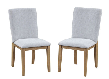 Delphine 19in dining chairs set of 2 by Unique Piece Furniture in gray fabric with wood legs on Tampa Home & Garden Store