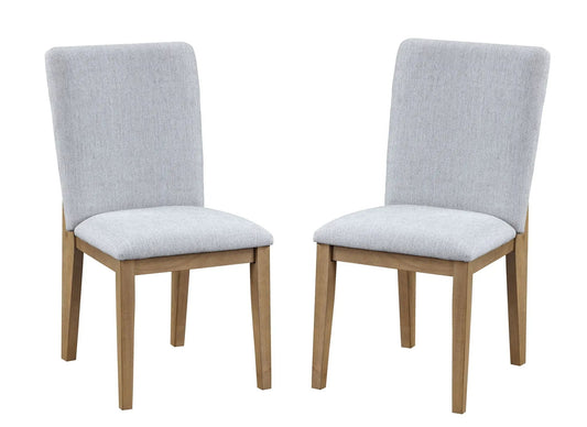 Delphine 19in dining chairs set of 2 by Unique Piece Furniture in gray fabric with wood legs on Tampa Home & Garden Store