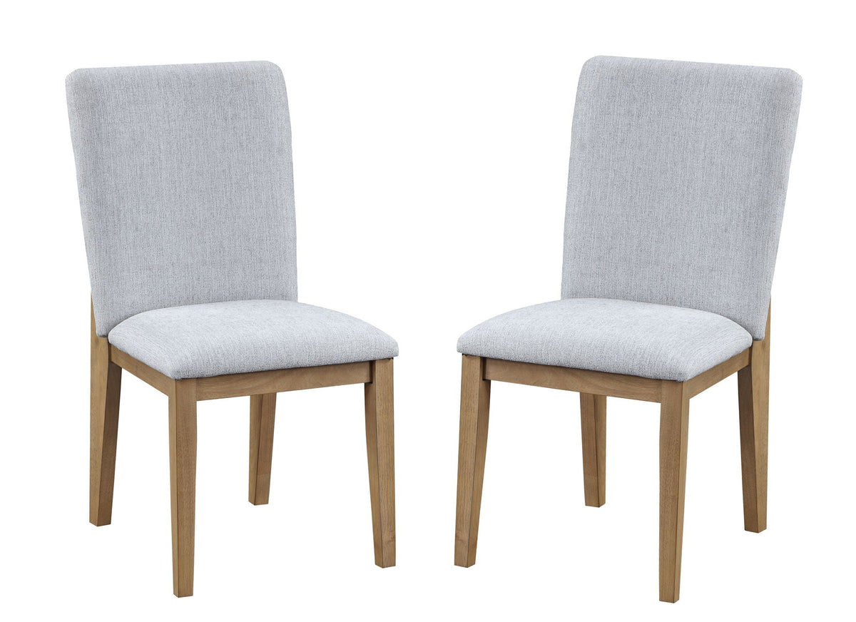 Delphine 19-inch gray armless dining chair set of 2 with light wood legs on Tampa Home & Garden Store