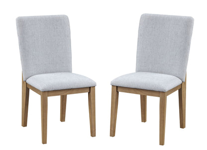 Delphine 19-inch gray armless dining chair set of 2 with light wood legs on Tampa Home & Garden Store