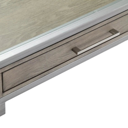 Adela Writing Desk in Antique Silver Finish