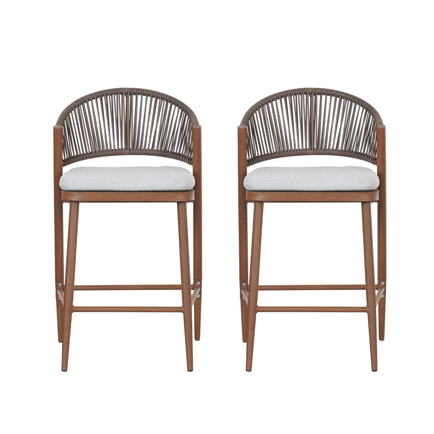 Outdoor Counter Stools with Wicker and Metal