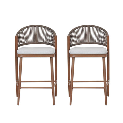 Outdoor Counter Stools with Wicker and Metal