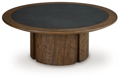 Dontayne Round Table with Dark Top Living Room