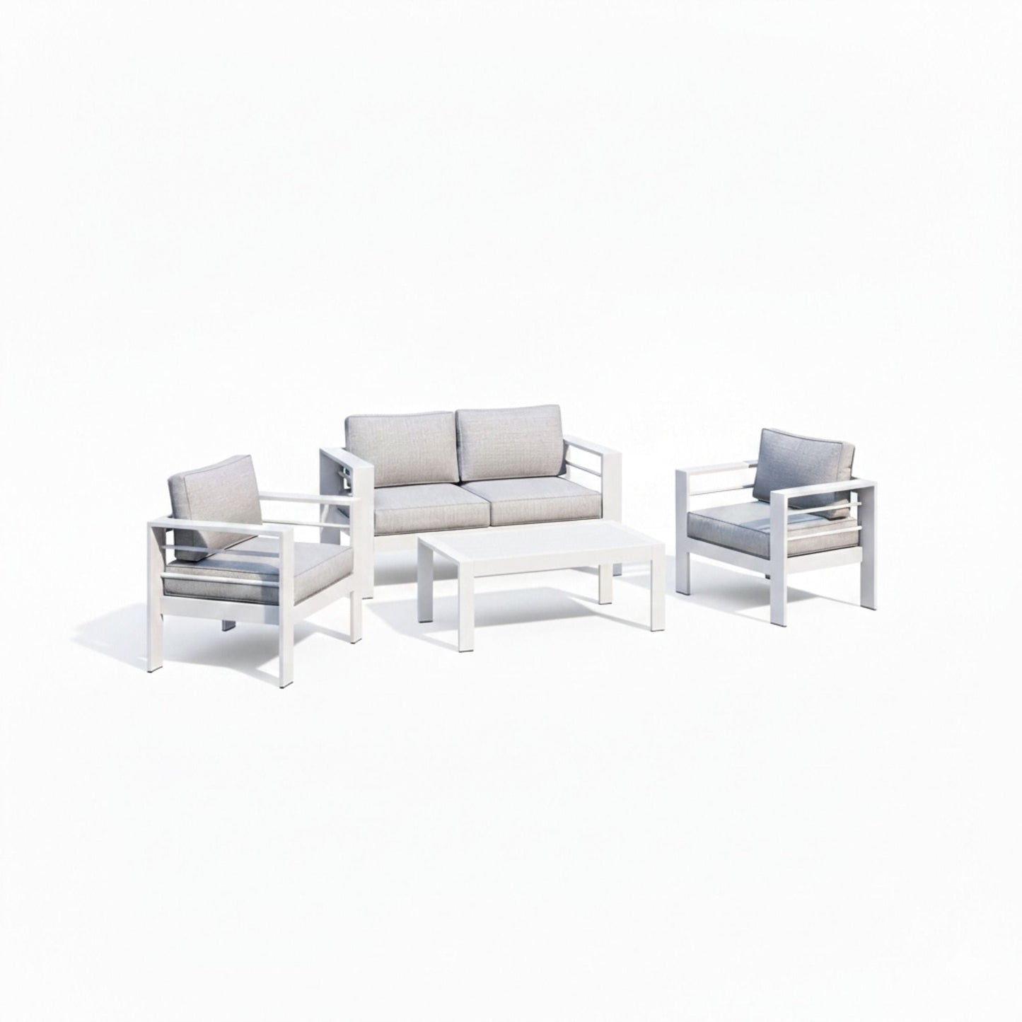 Outdoor Iron Patio Set With The Thick Cushions