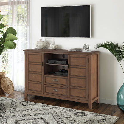 Handcrafted tall wood TV stand with storage and drawers in walnut finish HouseOfZazla on Tampa Home & Garden Store