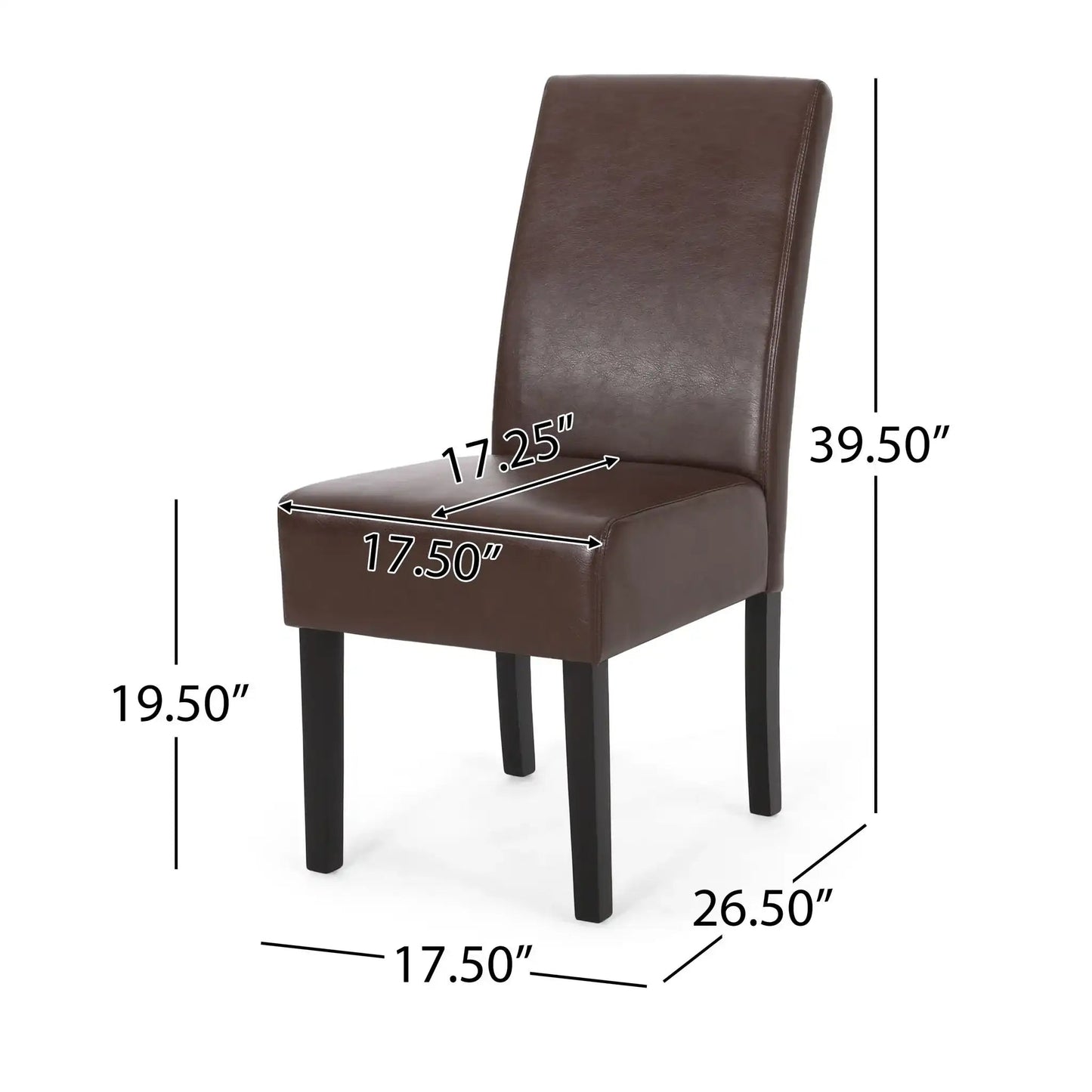 Contemporary dining chair set of 2 in brown leatherette with rubberwood legs HouseOfZazla on Tampa Home & Garden Store