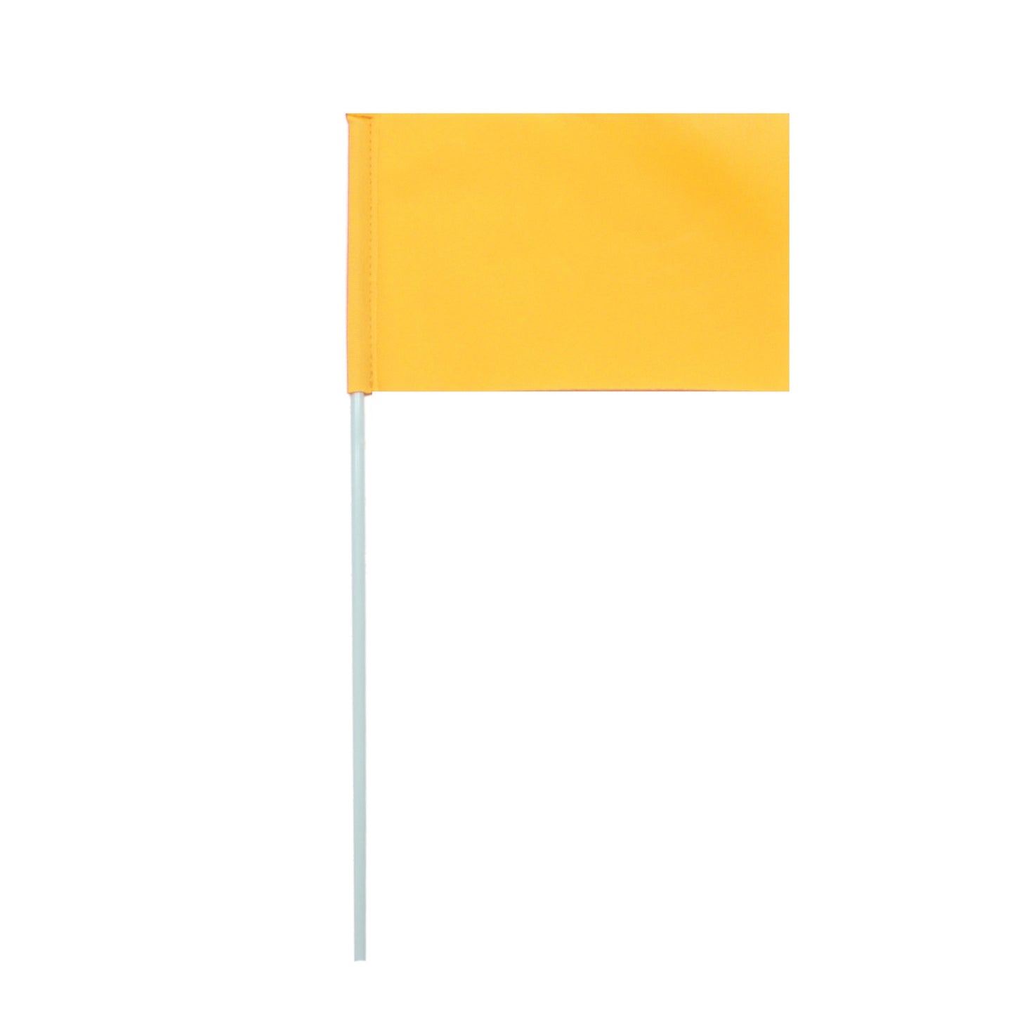 Pet trailer flag bright yellow fabric on white pole on Tampa Home & Garden Store