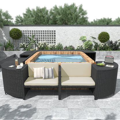 Spa Surround Outdoor Rattan Sectional Sofa Set