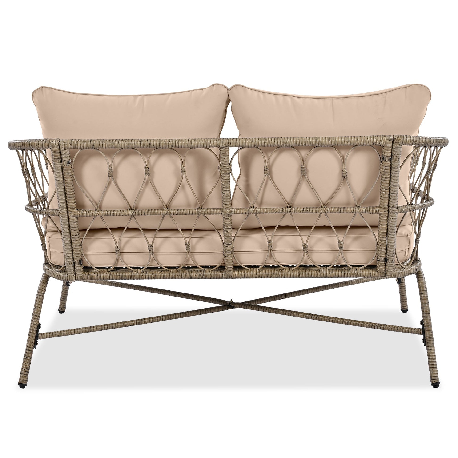 Bohemia-Inspired 4-Person Outdoor Seating Set with removable cushions, rattan frame by HouseOfZazla on Tampa Home & Garden Store