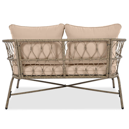 Bohemia-Inspired 4-Person Outdoor Seating Set with removable cushions, rattan frame by HouseOfZazla on Tampa Home & Garden Store