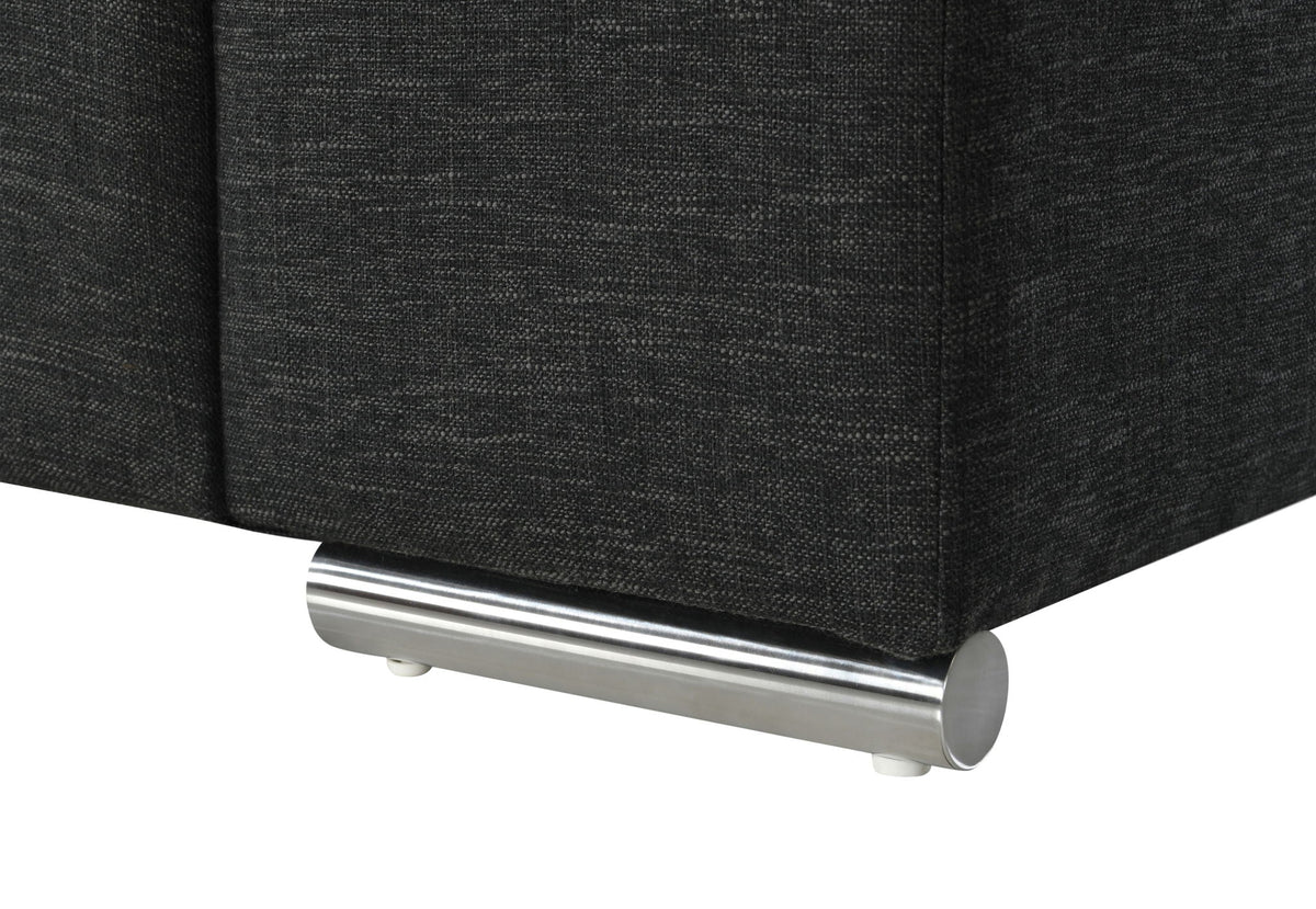 Fabric Arm Chair with oversized arms and chrome metal base in dark gray by HouseOfZazla on Tampa Home & Garden Store