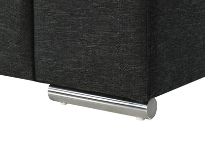 Fabric Arm Chair with oversized arms and chrome metal base in dark gray by HouseOfZazla on Tampa Home & Garden Store