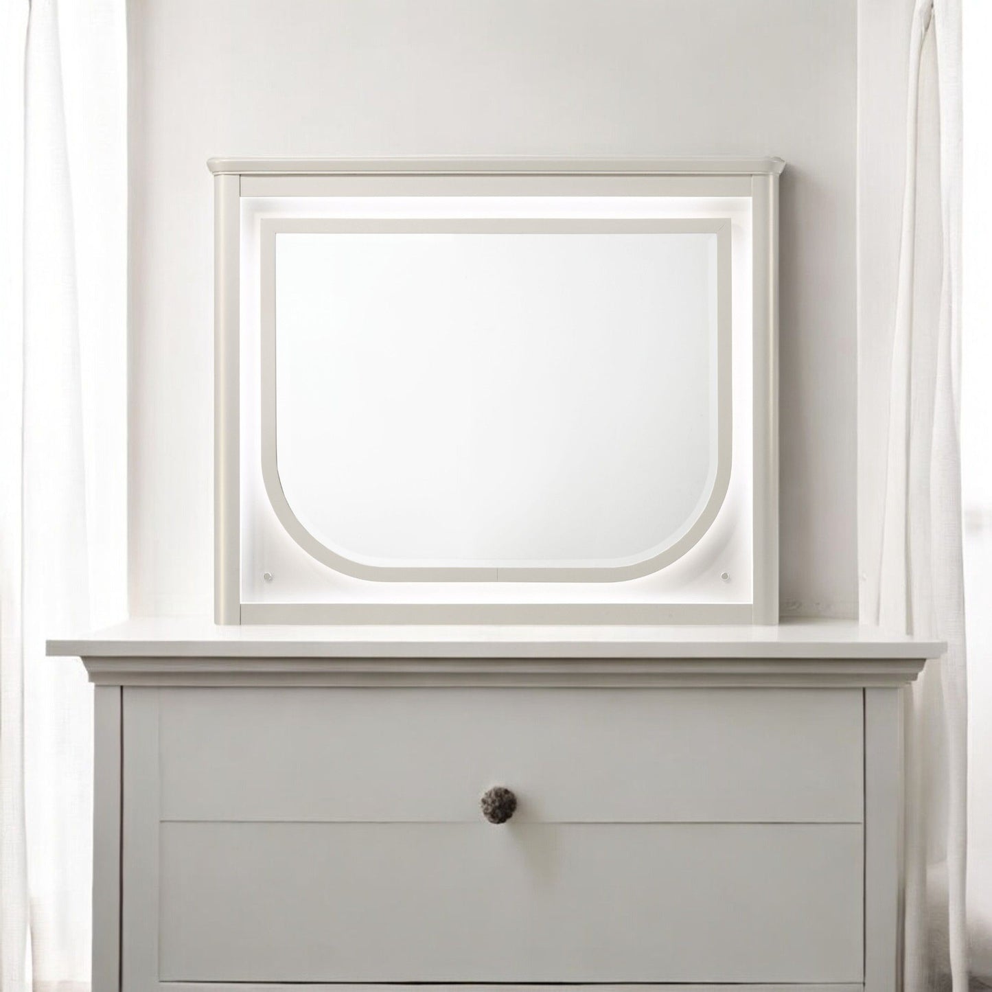 Laveda Led Bedroom Mirror And White Frame