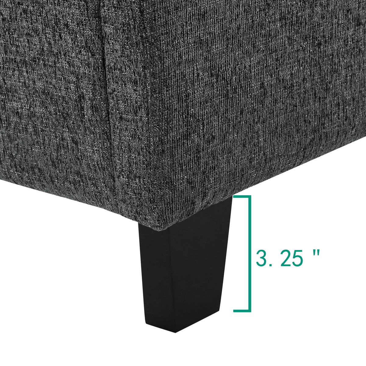 Platform Bed with Upholstered Headboard and Frame