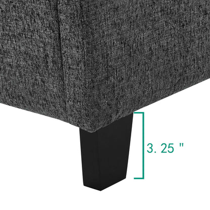 Platform Bed with Upholstered Headboard and Frame