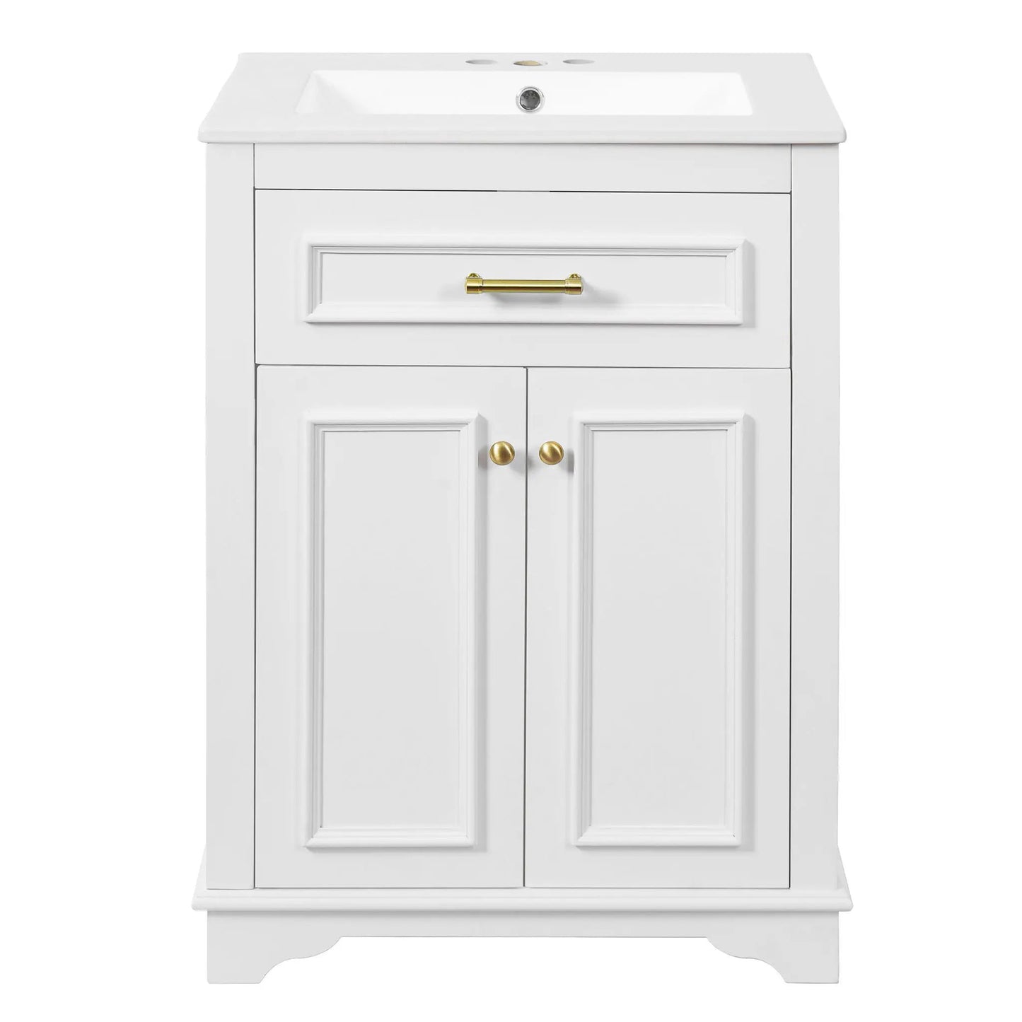 Bathroom Vanity With Integrated Sink and Cabinet