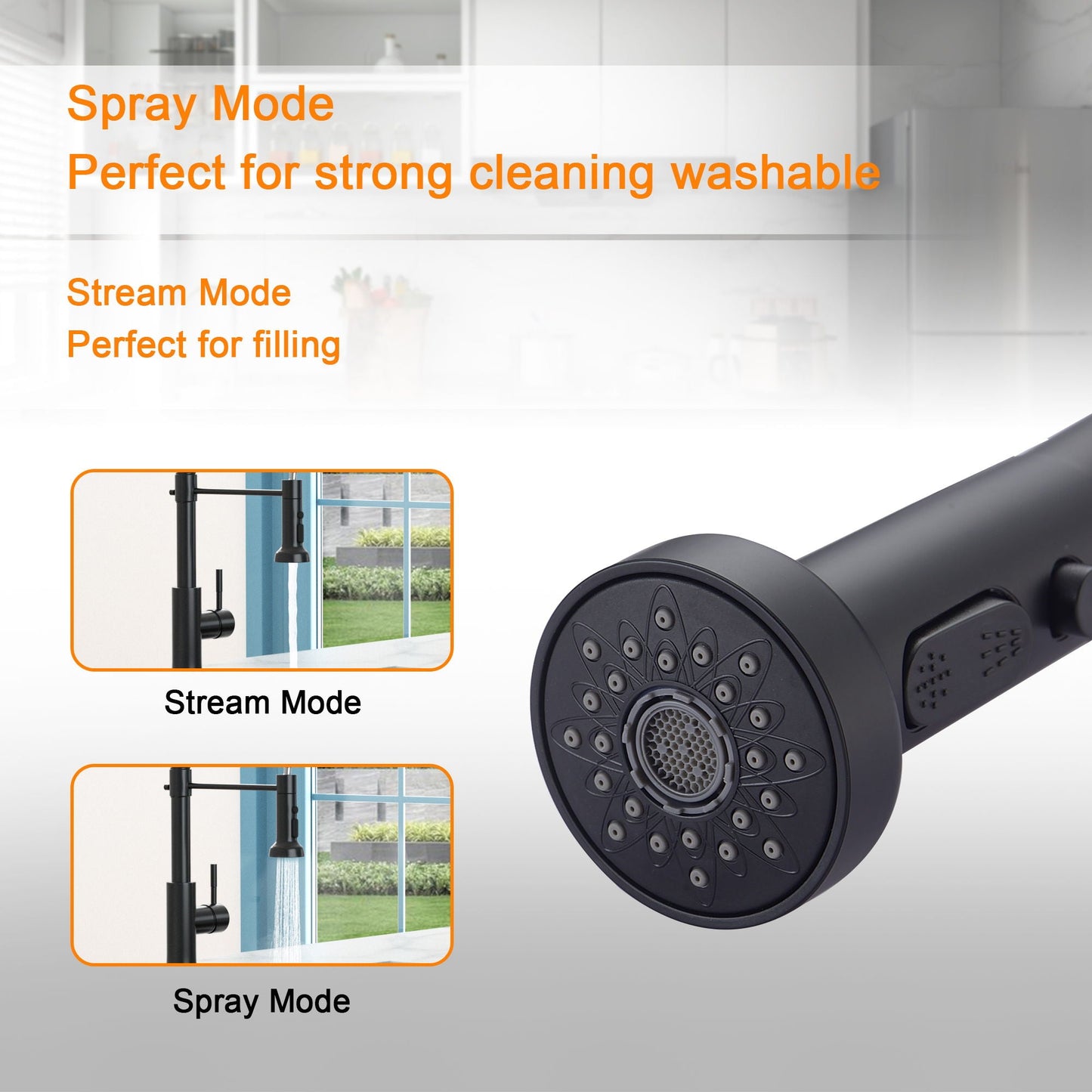The Modern Matte Black Kitchen Sink Faucet