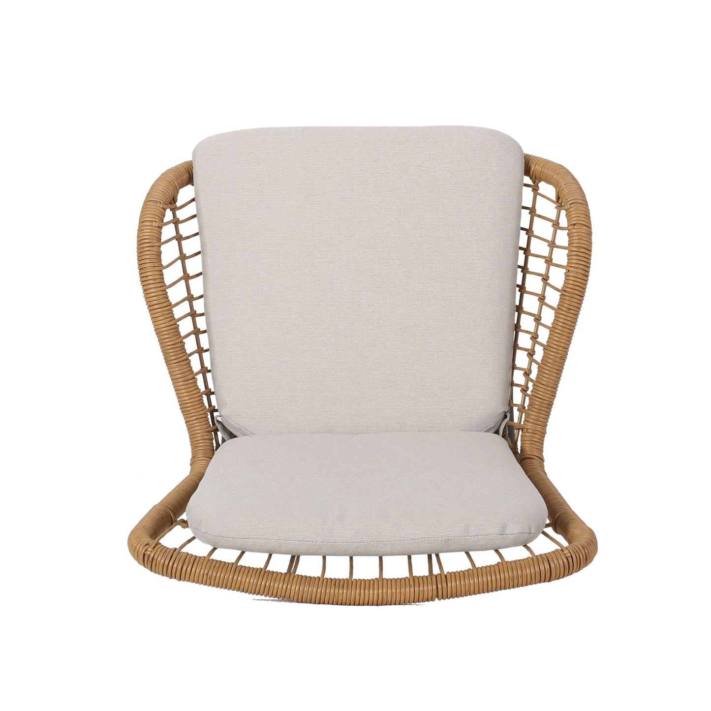 Outdoor Wicker Club Chair With Cushions (Set of 2) beige cushions, rattan frame HouseOfZazla on Tampa Home & Garden Store