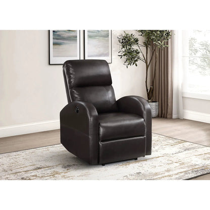 Meglia power recliner chair, black leather upholstery on Tampa Home & Garden Store