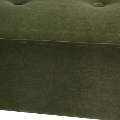 Jared Versatile Roll Arm Tufted Bench Settee upholstery velvet in olive green with seam on Tampa Home & Garden Store