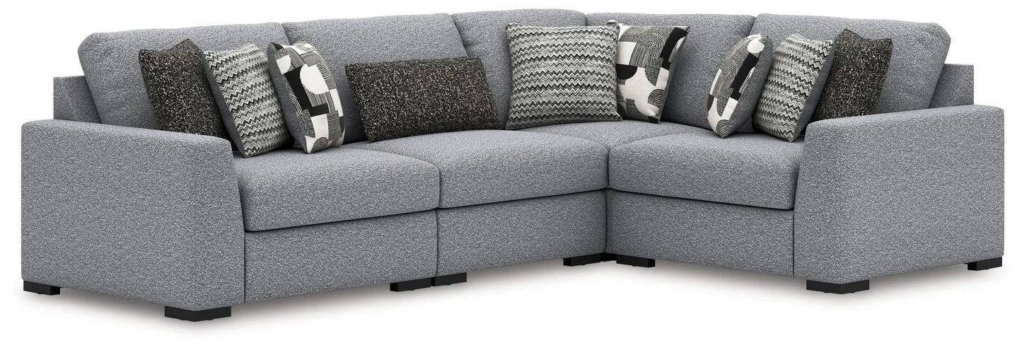 Bealton sectional sofa in grey textured fabric by Unique Piece Furniture, L-shaped with pillows on Tampa Home & Garden Store