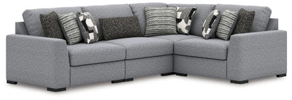Bealton sectional sofa in grey textured fabric by Unique Piece Furniture, L-shaped with pillows on Tampa Home & Garden Store