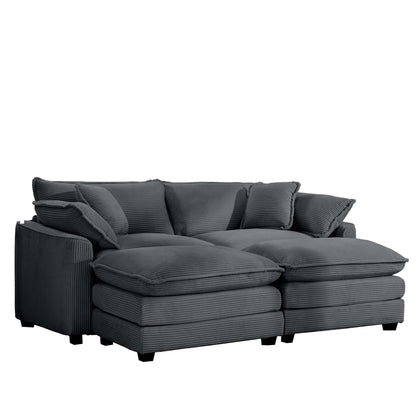Modern oversized modular cushion sofa with ottoman in charcoal gray, deep seating, 2-piece on Tampa Home & Garden Store