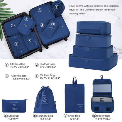 HouseOfZazla blue hardshell 4-piece luggage set with spinner and TSA locks on Tampa Home & Garden Store