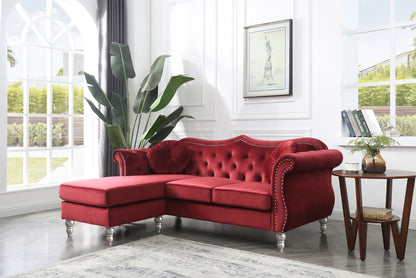 Hollywood Glam Sofa Chaise and Tufted Nailhead