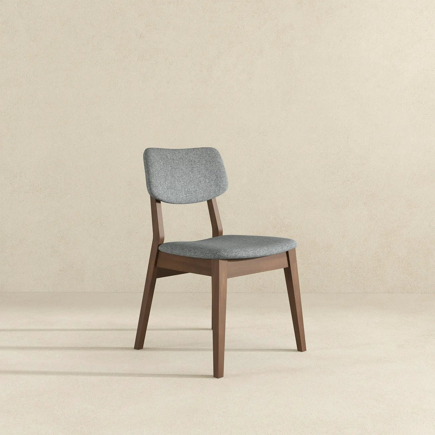 Carlos solid back side chair gray fabric upholstery with wooden legs on Tampa Home & Garden Store